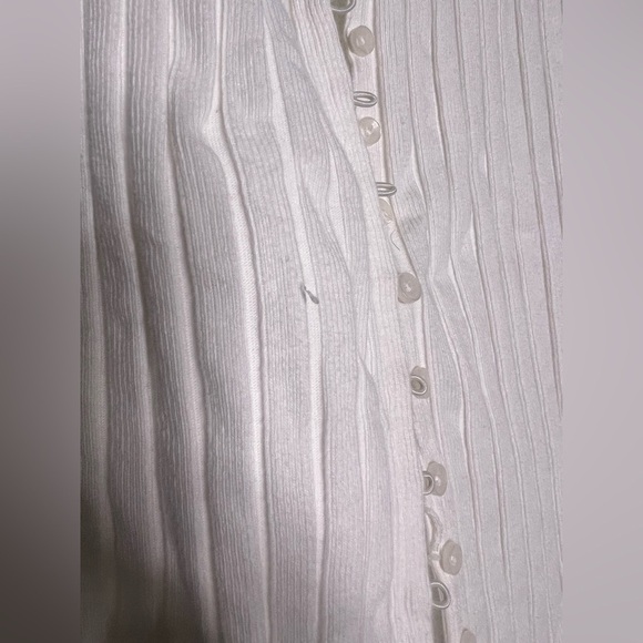 Free People Twice As Nice Maxi Tunic Top White Buttondown Sleeveless (XS)  NWOT - Picture 5 of 9